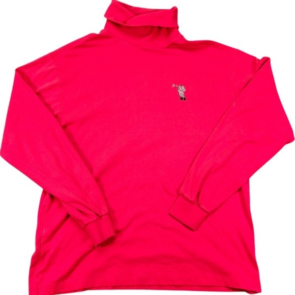 Outer Banks‎ Mock Neck Long Sleeve Top Embroidered Logo Red XL made USA - Picture 1 of 9